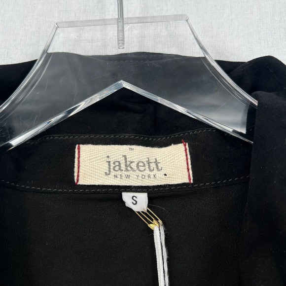 JAKETT NEW YORK Harper Dress Womens Small Black Washed Suede Sleeveless Duster - Picture 11 of 16